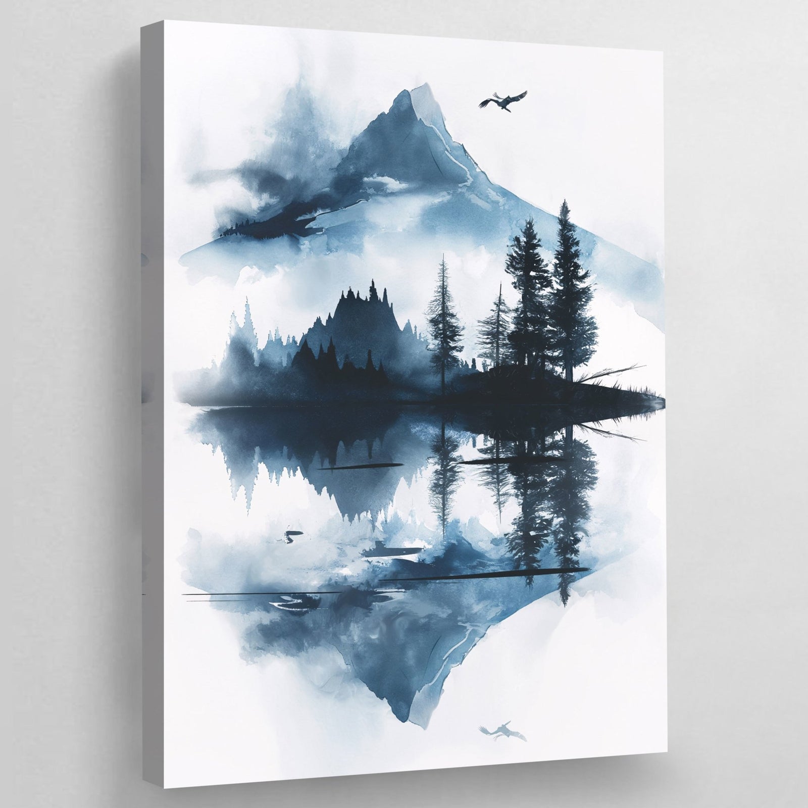 Tableau Scandinave Aquarelle Reflet Montagne - The Art Avenue