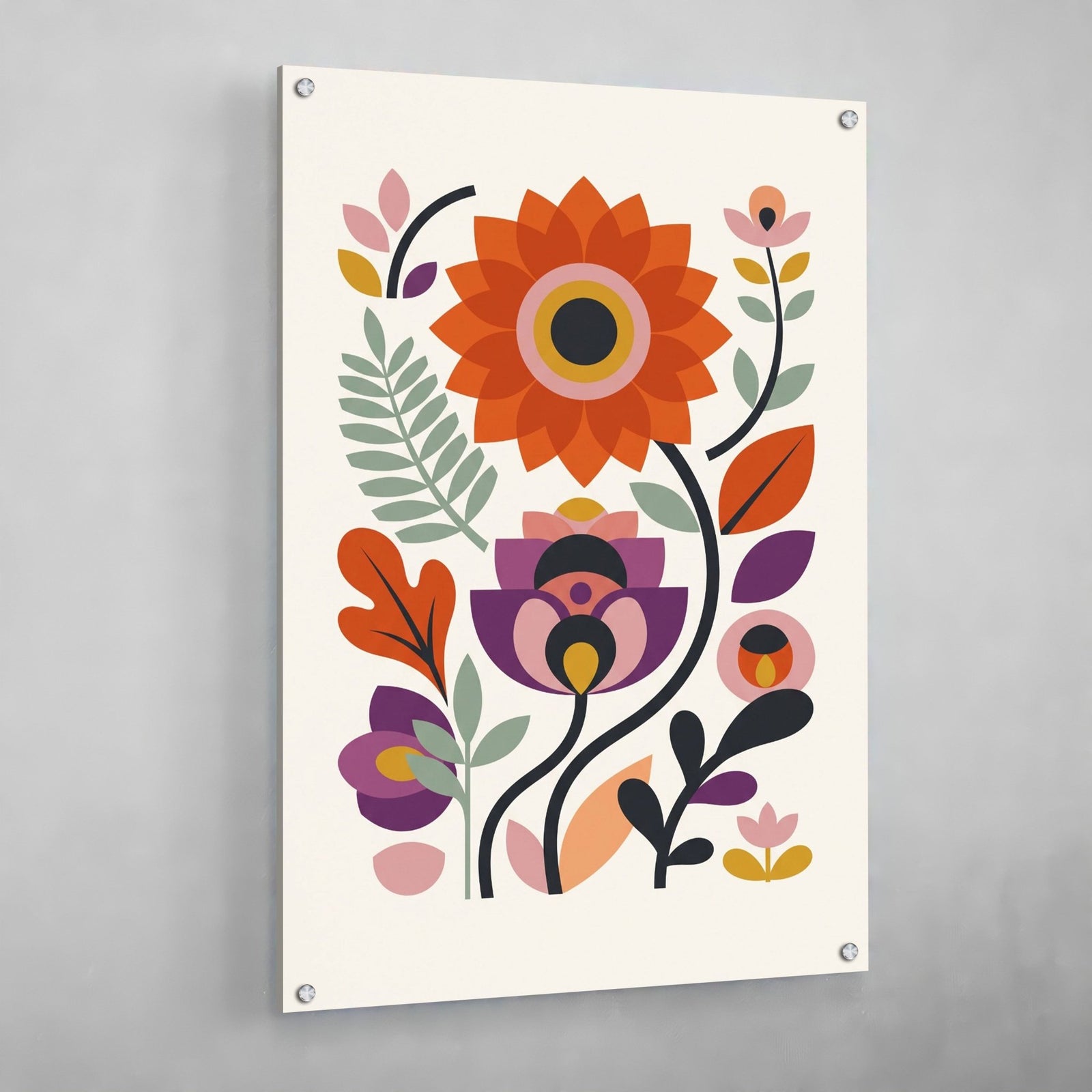 Tableau Scandinave Fleurs Modernes - The Art Avenue