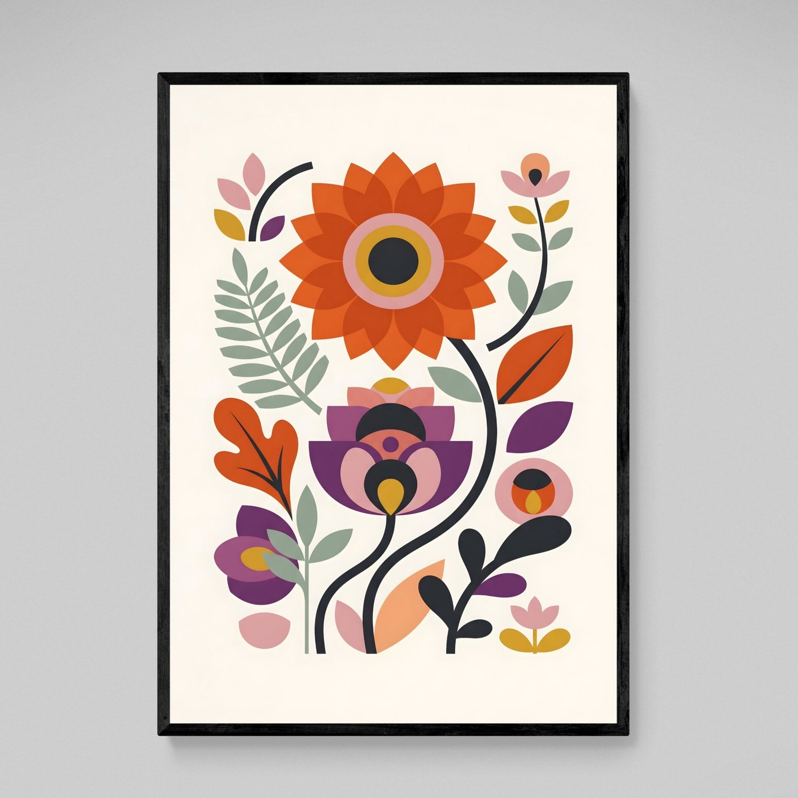 Tableau Scandinave Fleurs Modernes - The Art Avenue