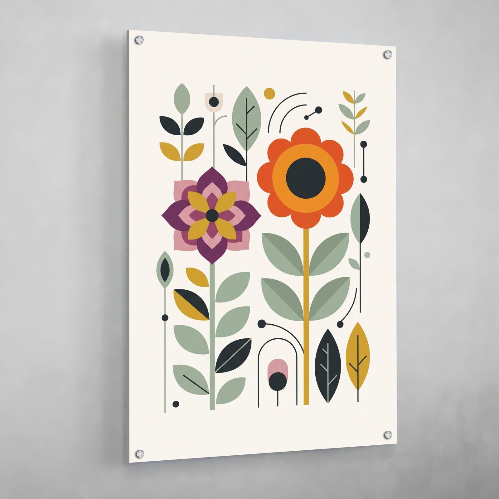 Tableau Scandinave Illustration Florale - The Art Avenue