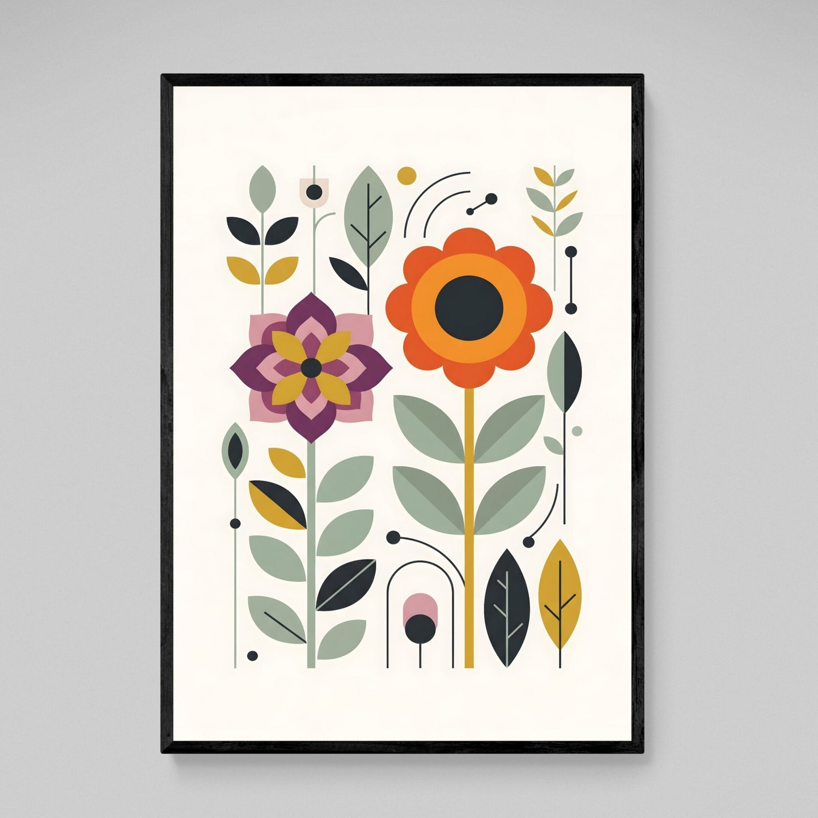 Tableau Scandinave Illustration Florale - The Art Avenue