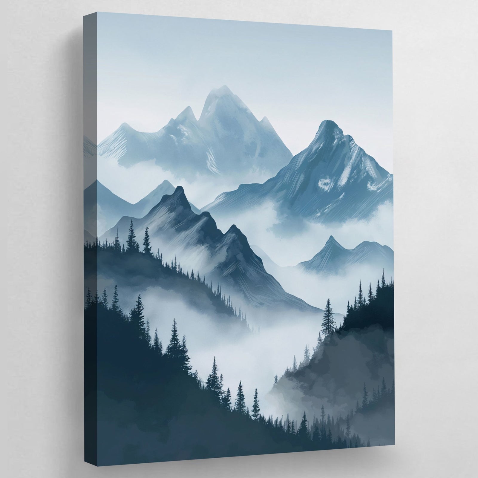 Tableau Scandinave Paysage Montagne Brume - The Art Avenue