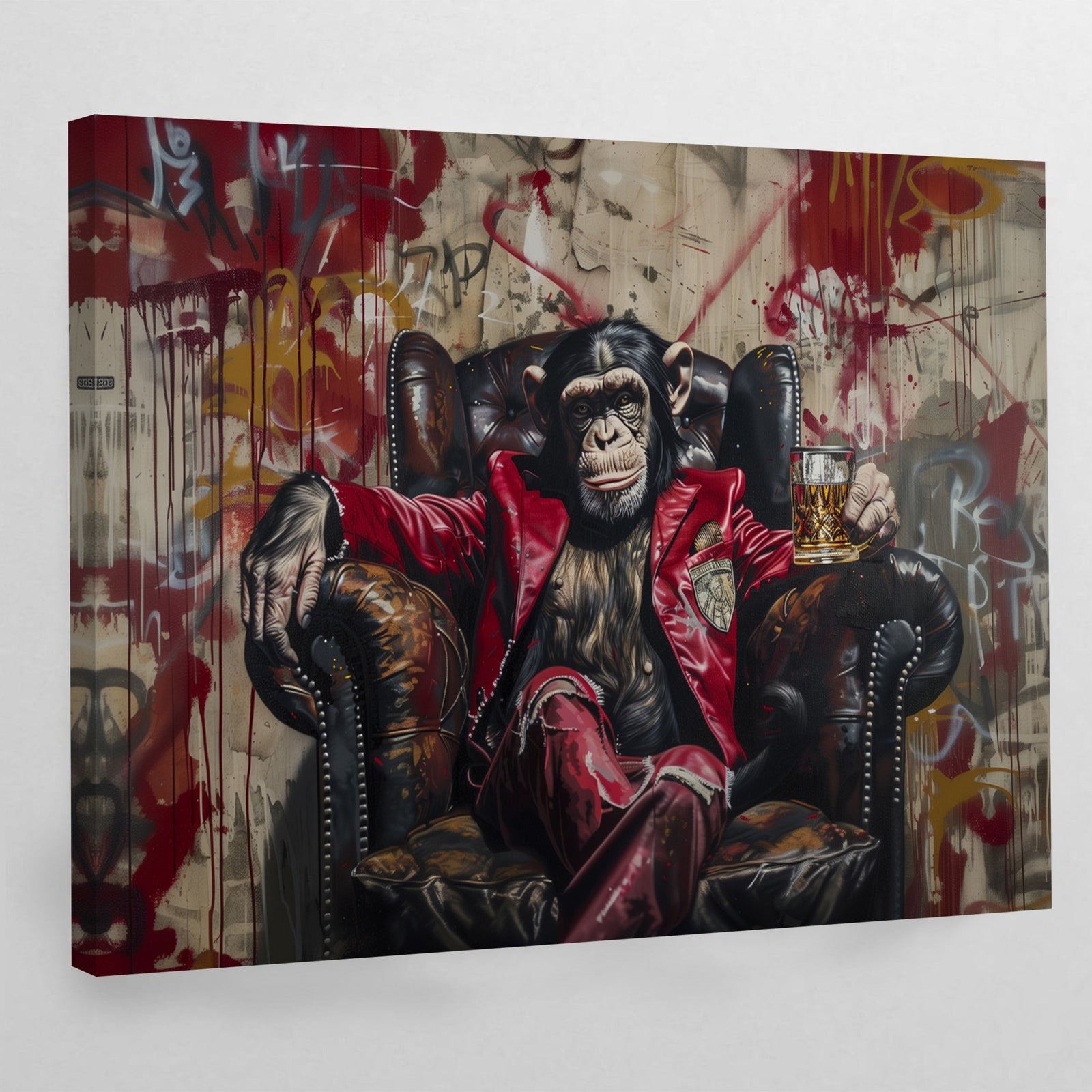 Tableau Singe Moderne Whiskey - The Art Avenue