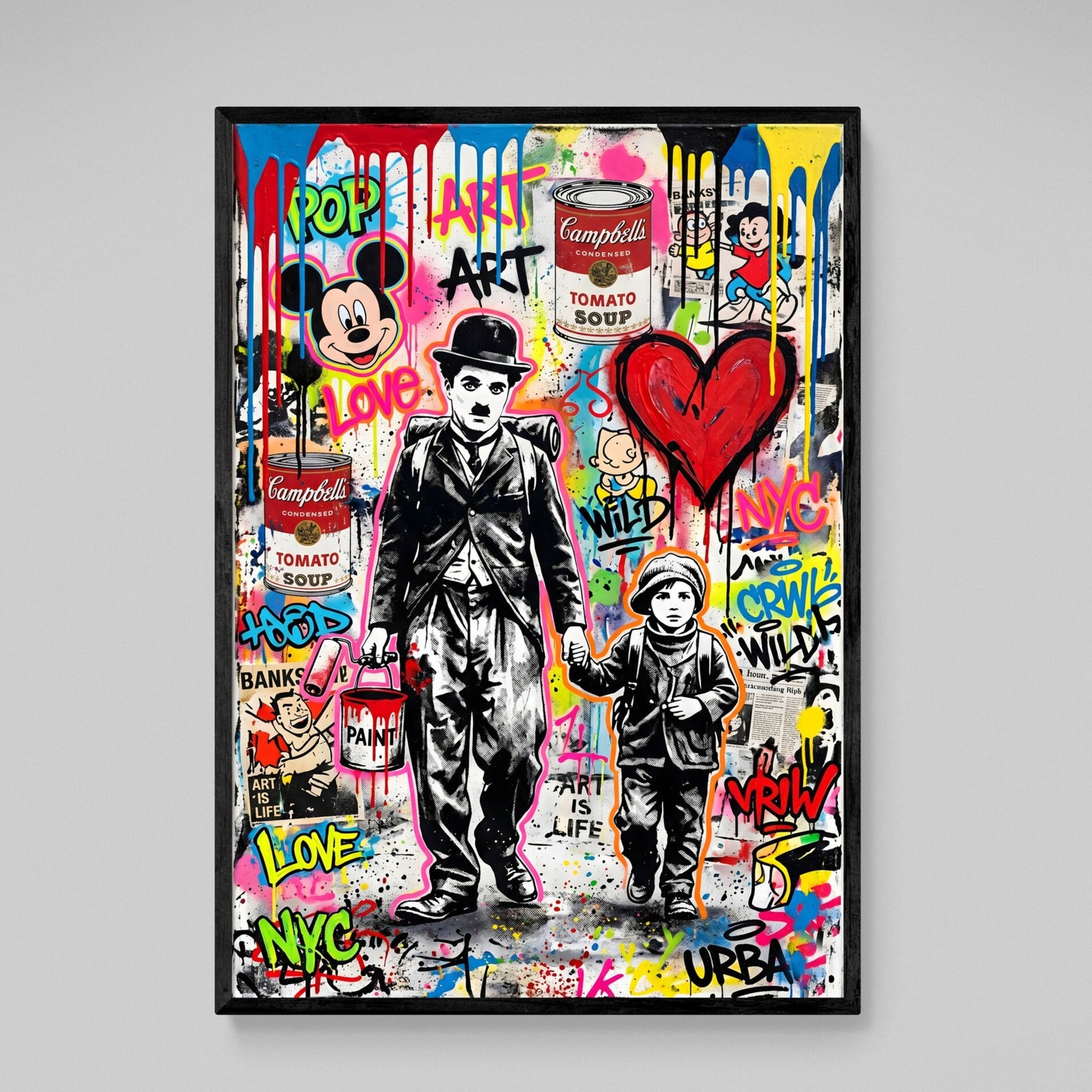 Tableau Street Art Banksy Charlie Chaplin - The Art Avenue