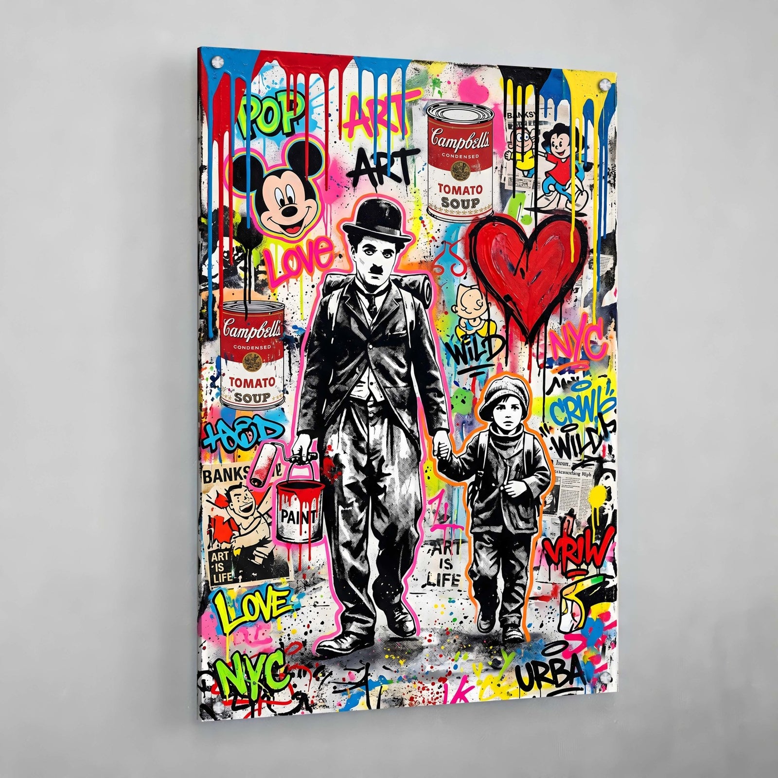 Tableau Street Art Banksy Charlie Chaplin - The Art Avenue
