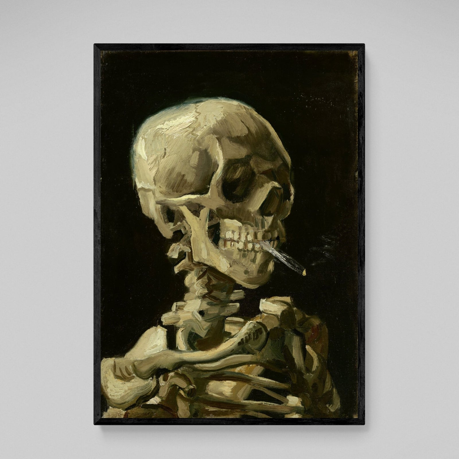 Tableau Van Gogh Crâne De Squelette Fumant Une Cigarette - The Art Avenue