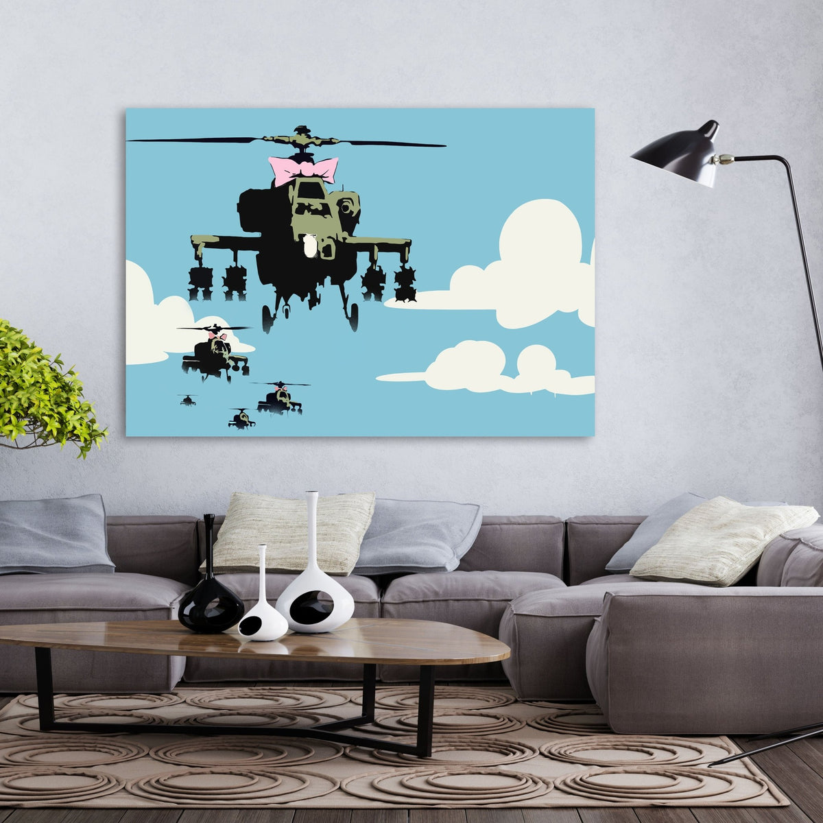 Tableau Banksy Hélicoptère - The Art Avenue