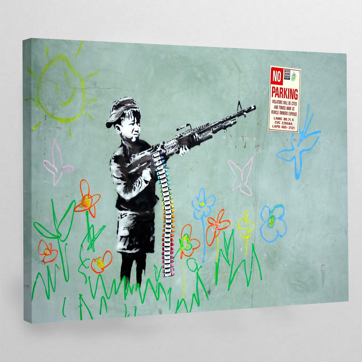 Tableau Banksy Petit Garçon Fusil - The Art Avenue