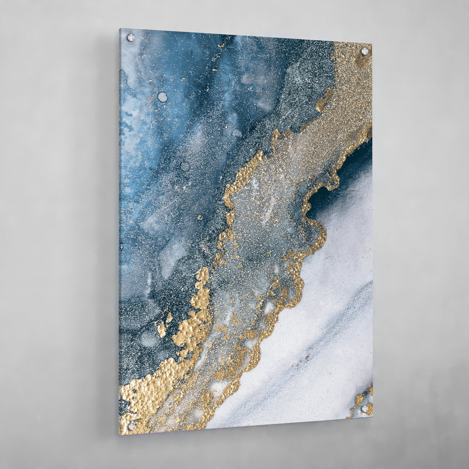 Tableau Doré Marbre Bleu - The Art Avenue