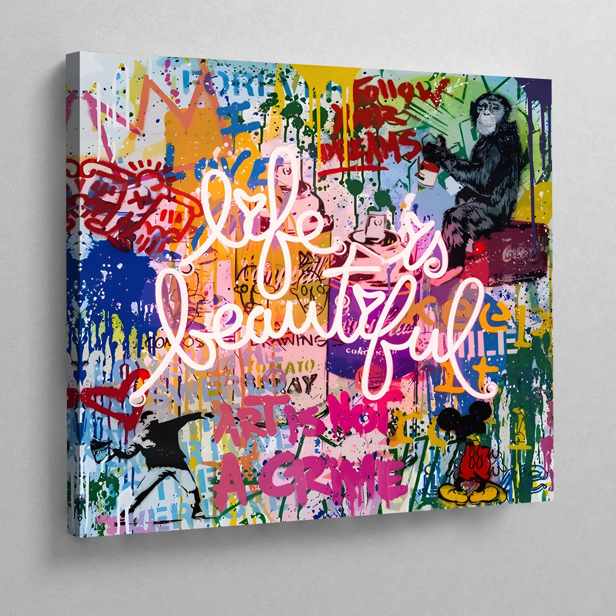 Tableau Graffiti Life Is Beautiful - The Art Avenue