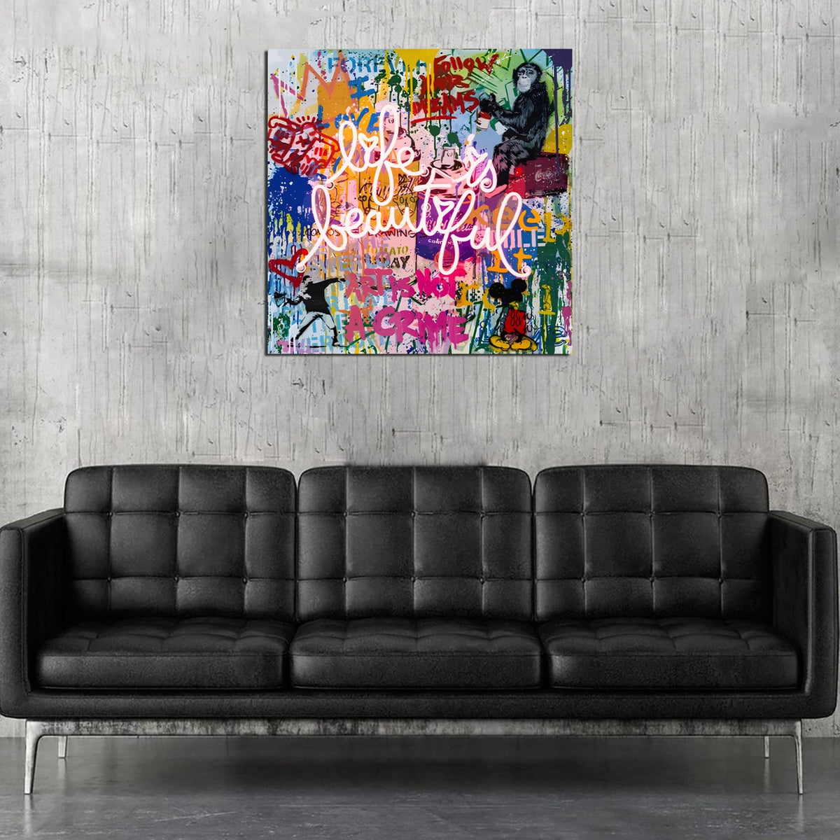 Tableau Graffiti Life Is Beautiful - The Art Avenue