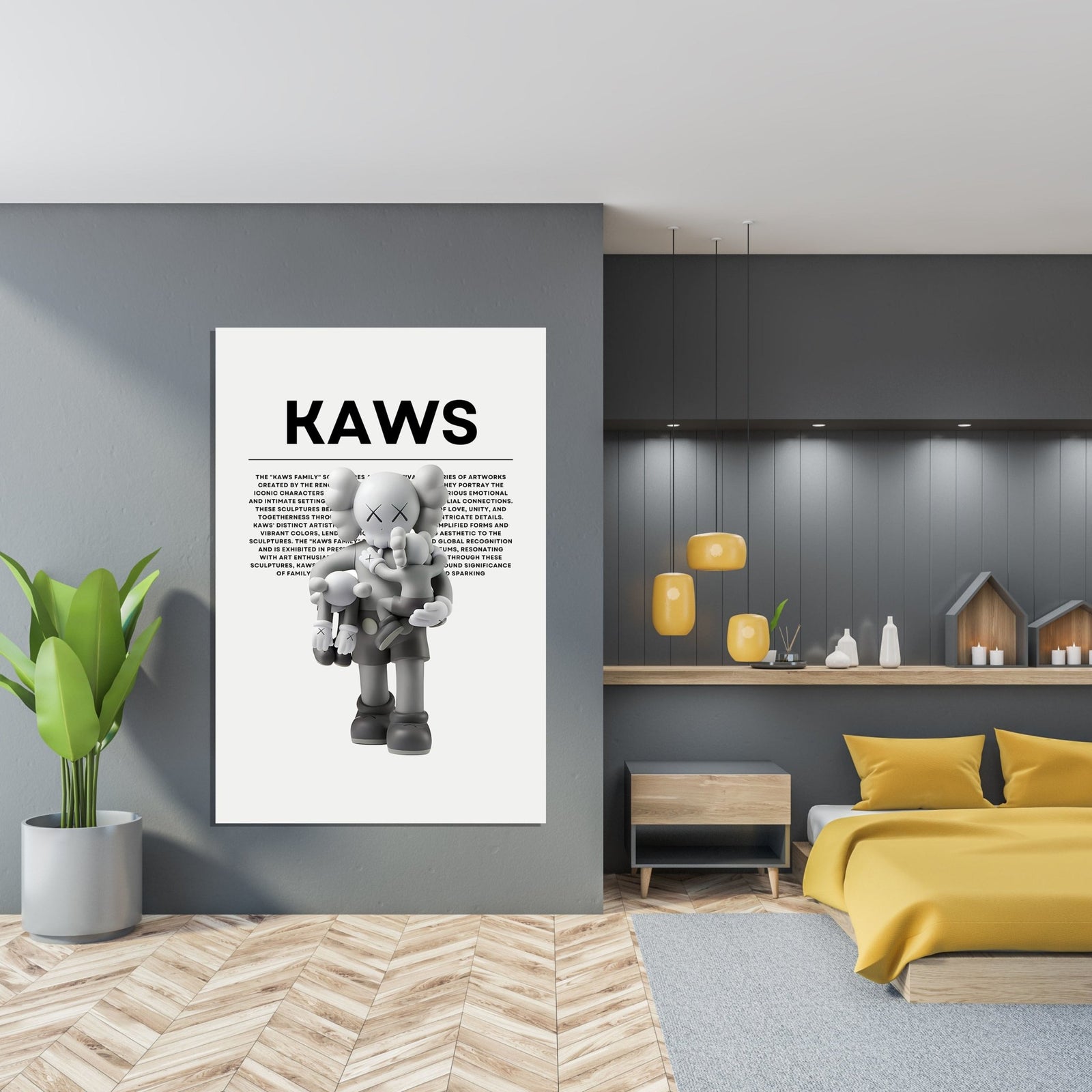 Tableau Kaws Figurines Gris - The Art Avenue