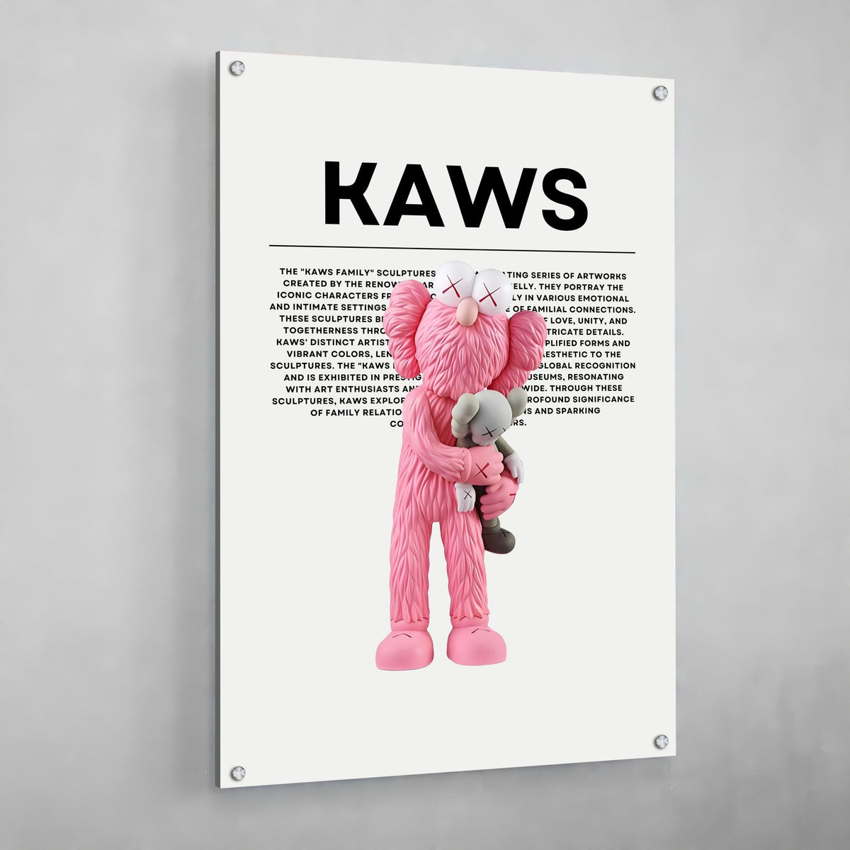 Tableau Kaws Figurine Rose - The Art Avenue