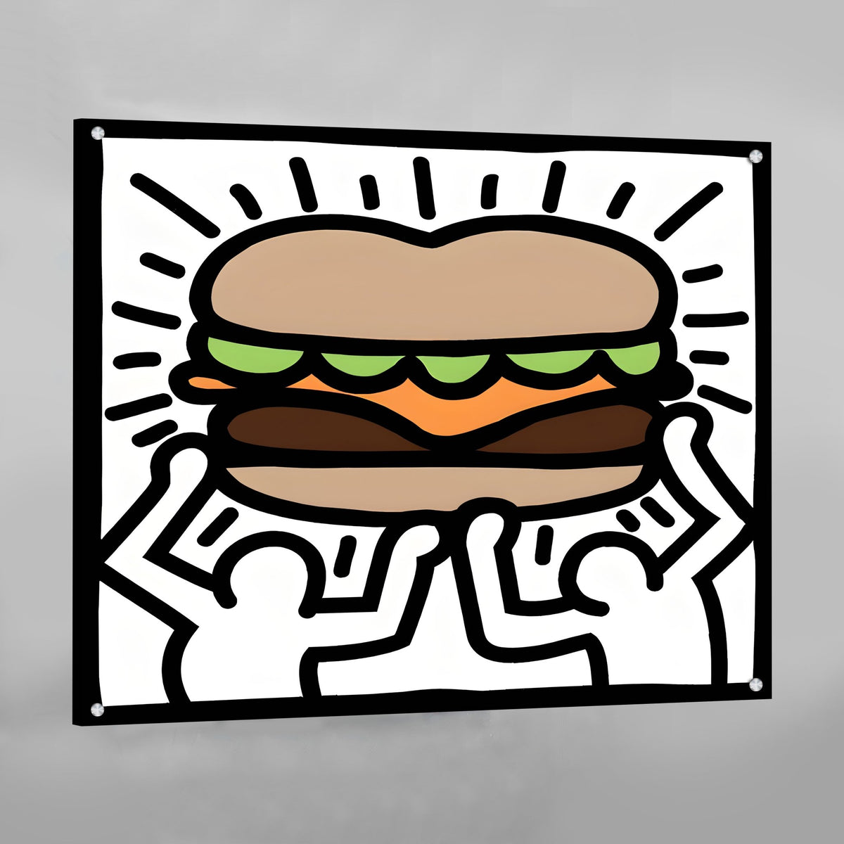 Tableau Keith Haring Burger - The Art Avenue
