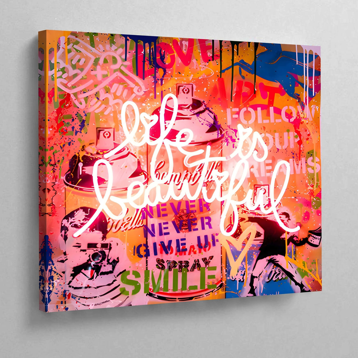 Tableau La Vie Est Belle Graffiti - The Art Avenue