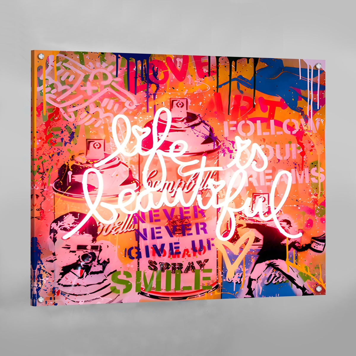 Tableau La Vie Est Belle Graffiti - The Art Avenue