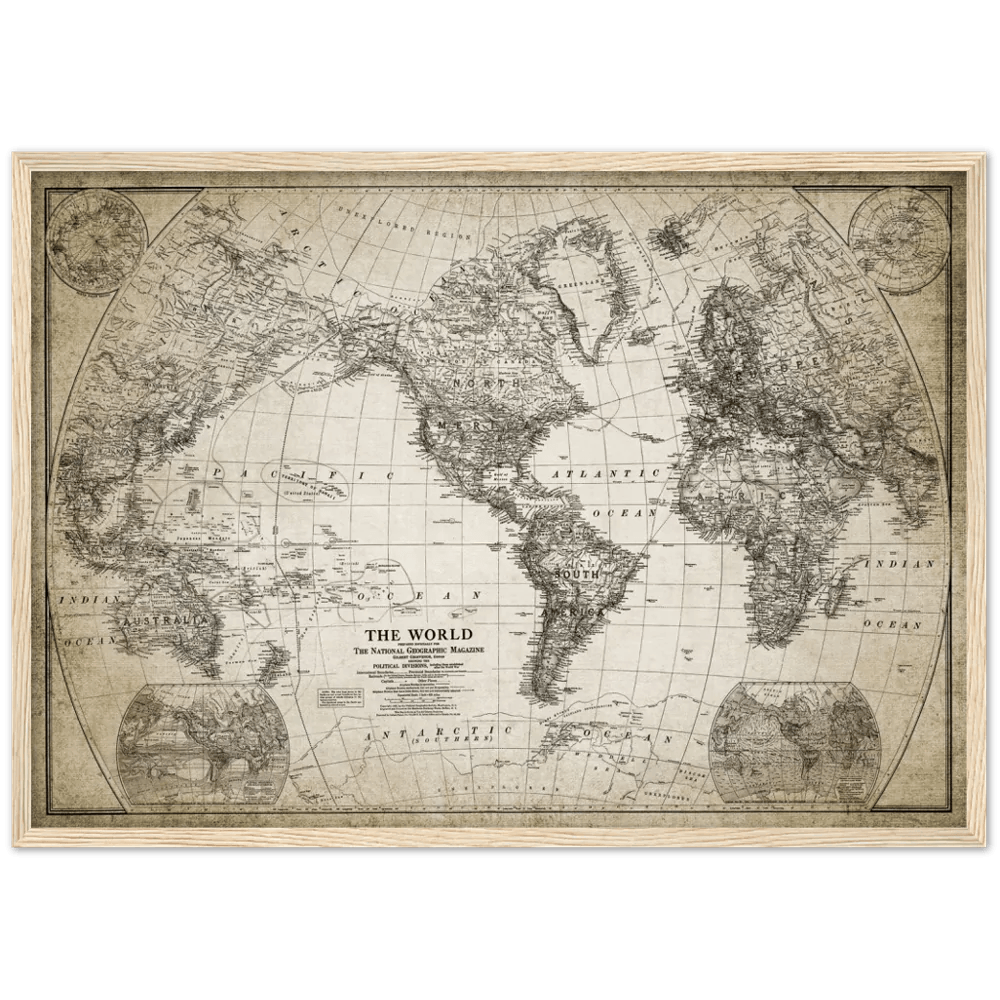Tableau Mappemonde Vintage - The Art Avenue