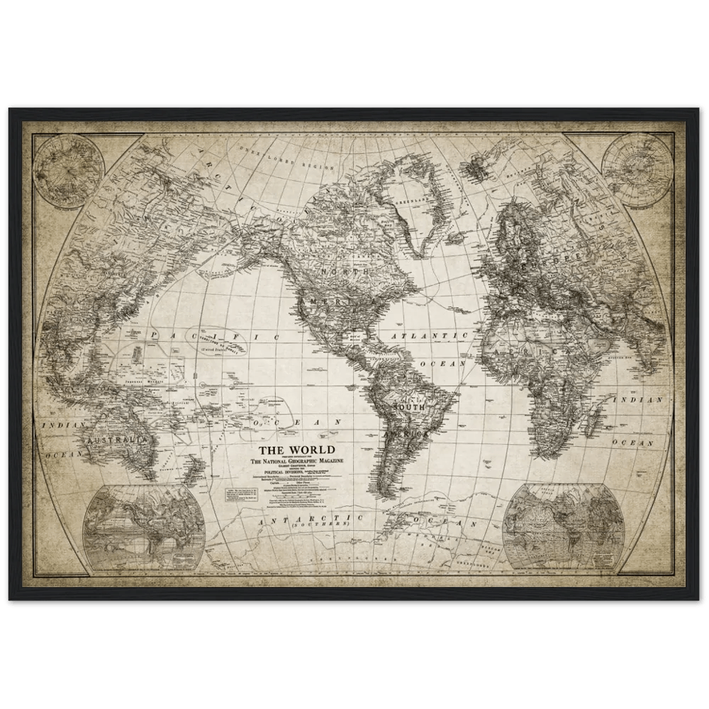 Tableau Mappemonde Vintage - The Art Avenue