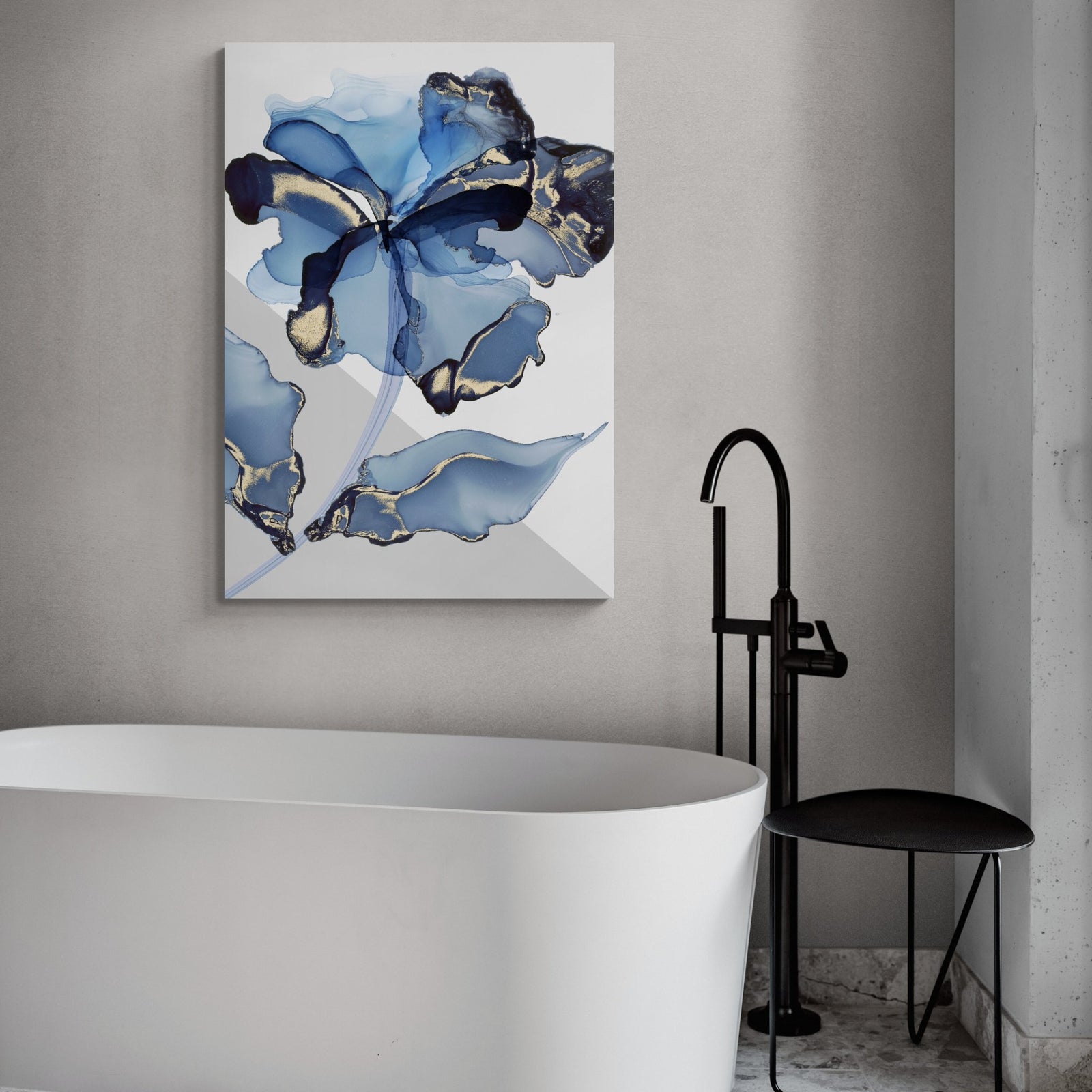 Tableau Marbre Bleu Doré - The Art Avenue