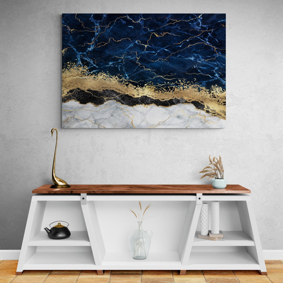 Tableau Marbre Doré Bleu - The Art Avenue