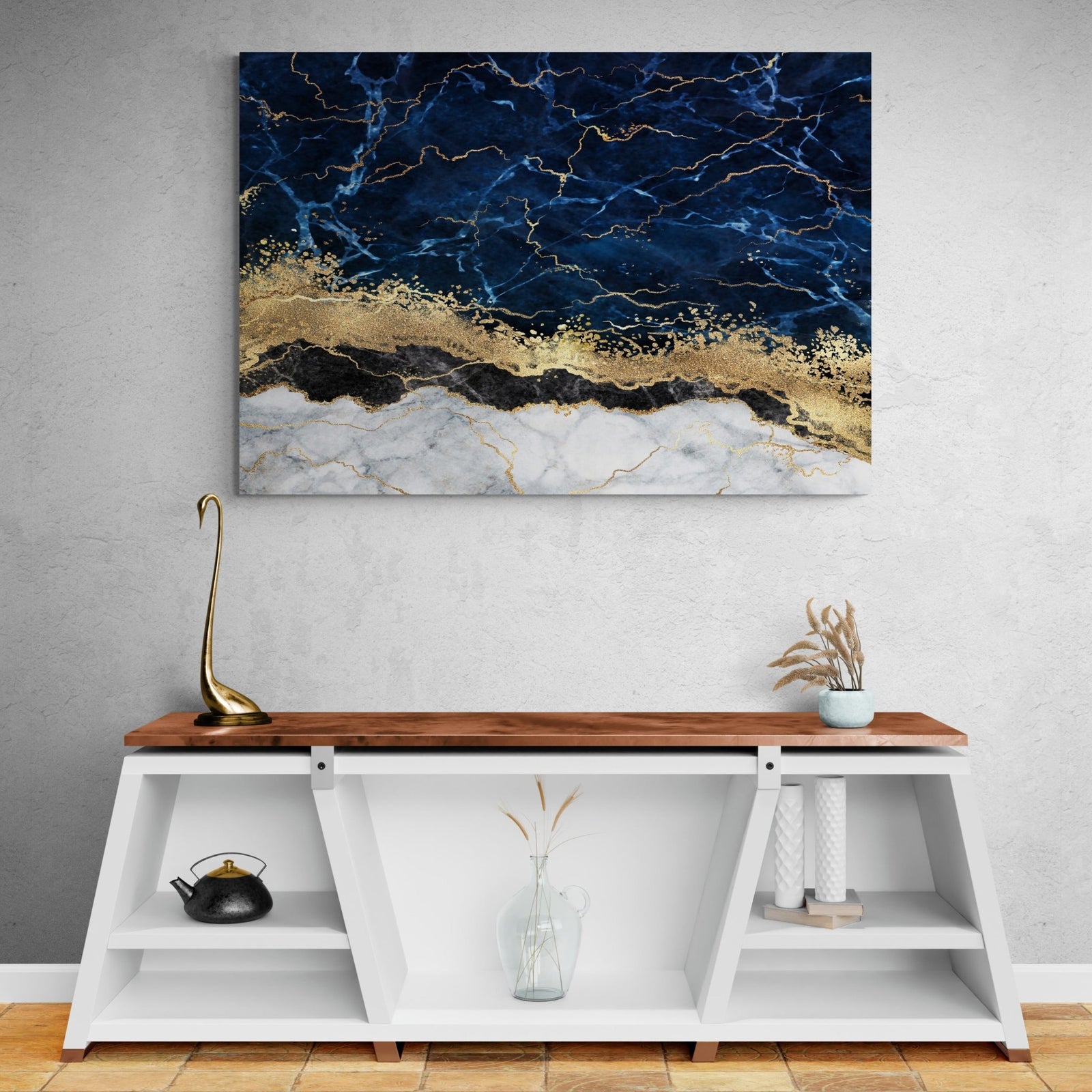 Tableau Marbre Doré Bleu - The Art Avenue