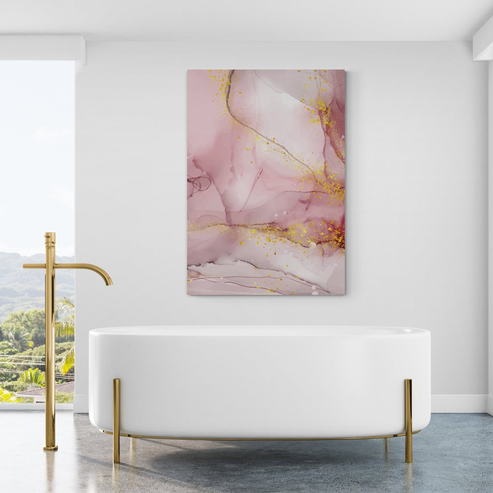 Tableau Marbre Rose Doré - The Art Avenue