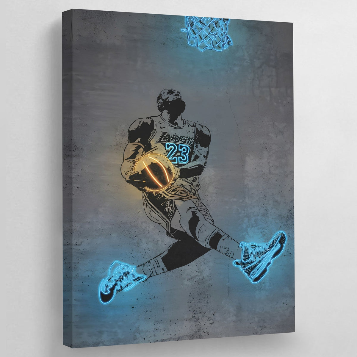 Tableau Neon Lebron James - The Art Avenue