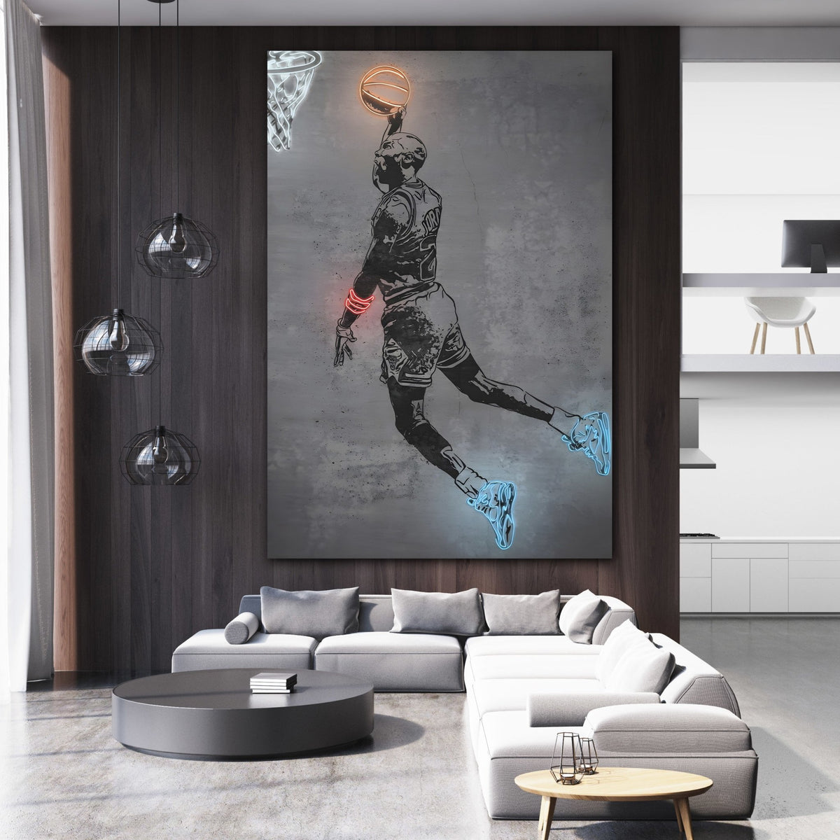 Tableau Neon Michael Jordan - The Art Avenue