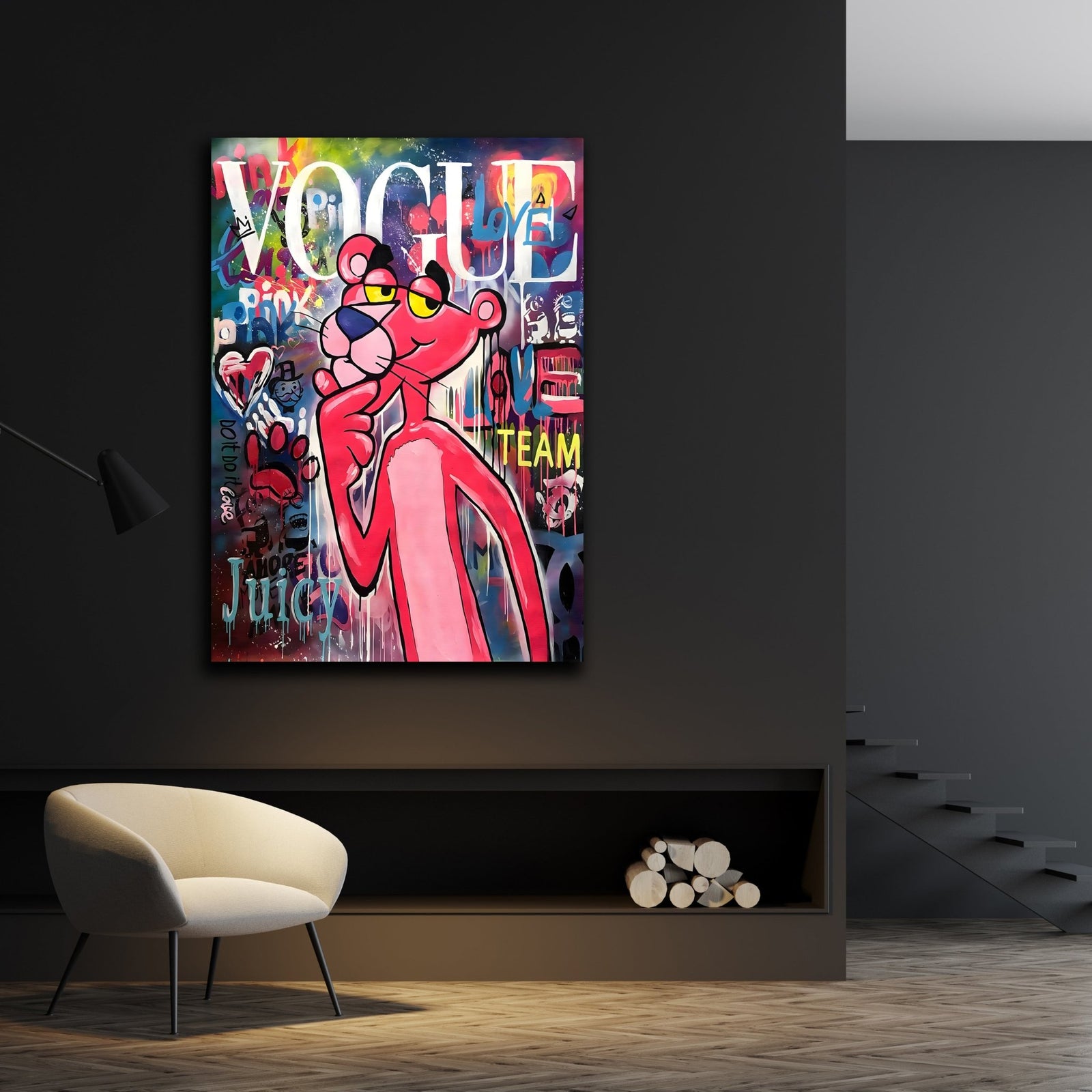 Tableau Panthère Rose - The Art Avenue