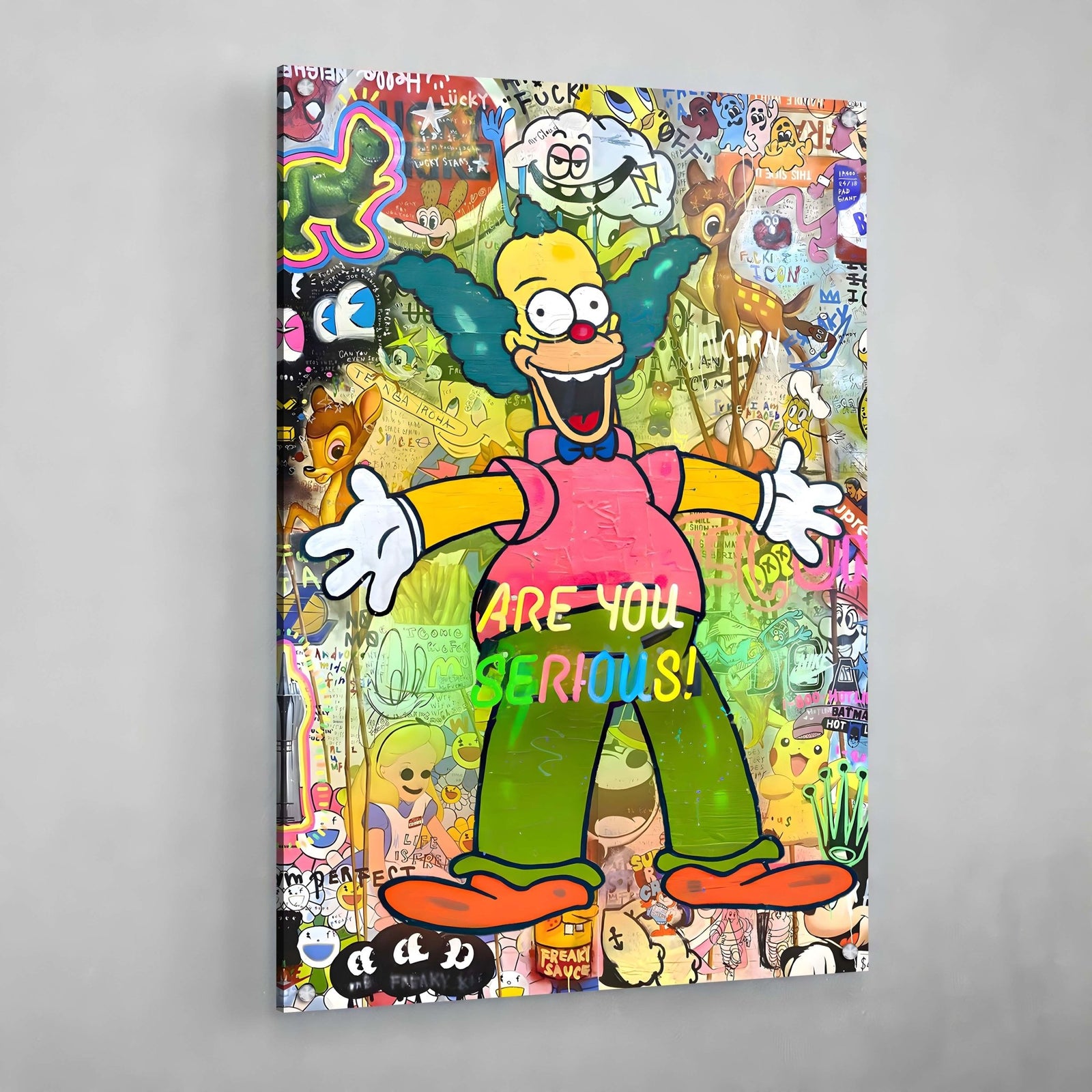 Tableau Pop Art Krusty Le Clown - The Art Avenue