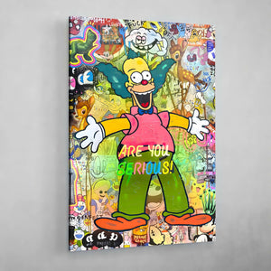 Tableau Pop Art Krusty Le Clown - The Art Avenue