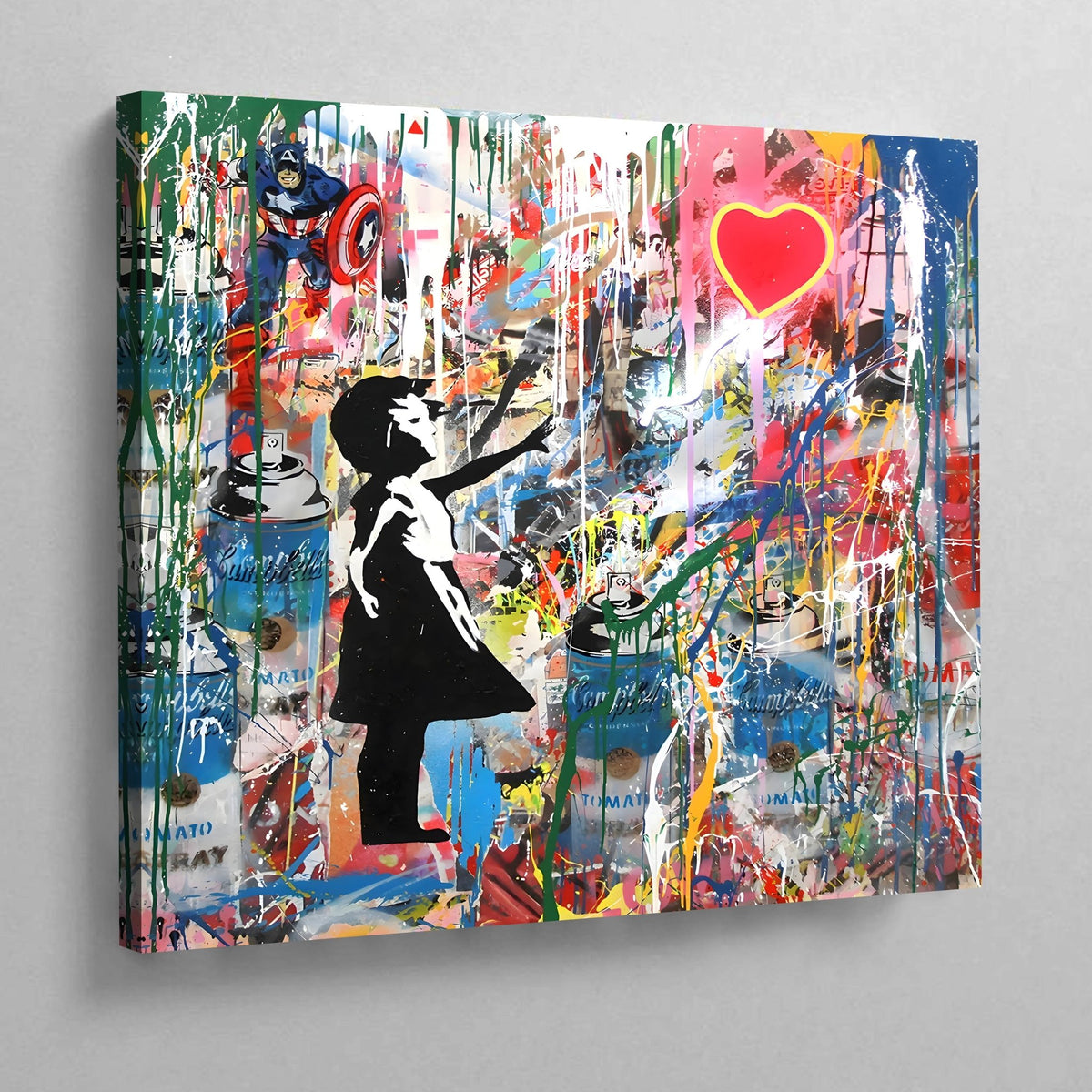 Tableau Street Art Ballon Rouge - The Art Avenue