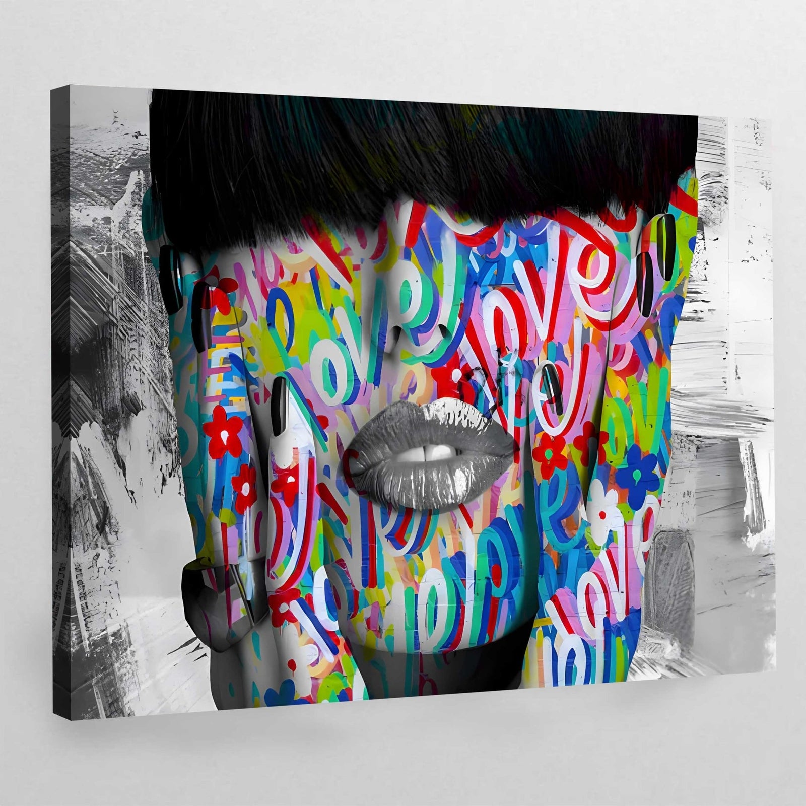 Tableau Street Art Visage Femme - The Art Avenue