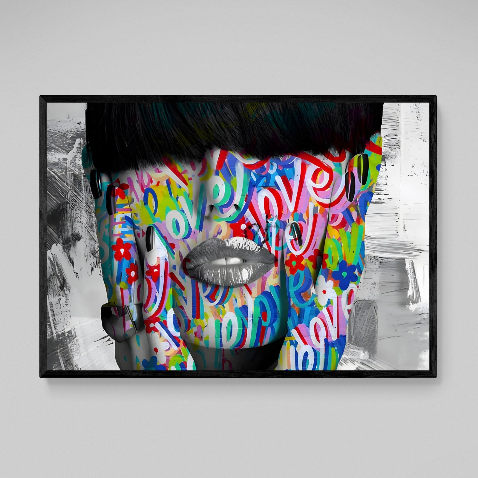 Tableau Street Art Visage Femme - The Art Avenue