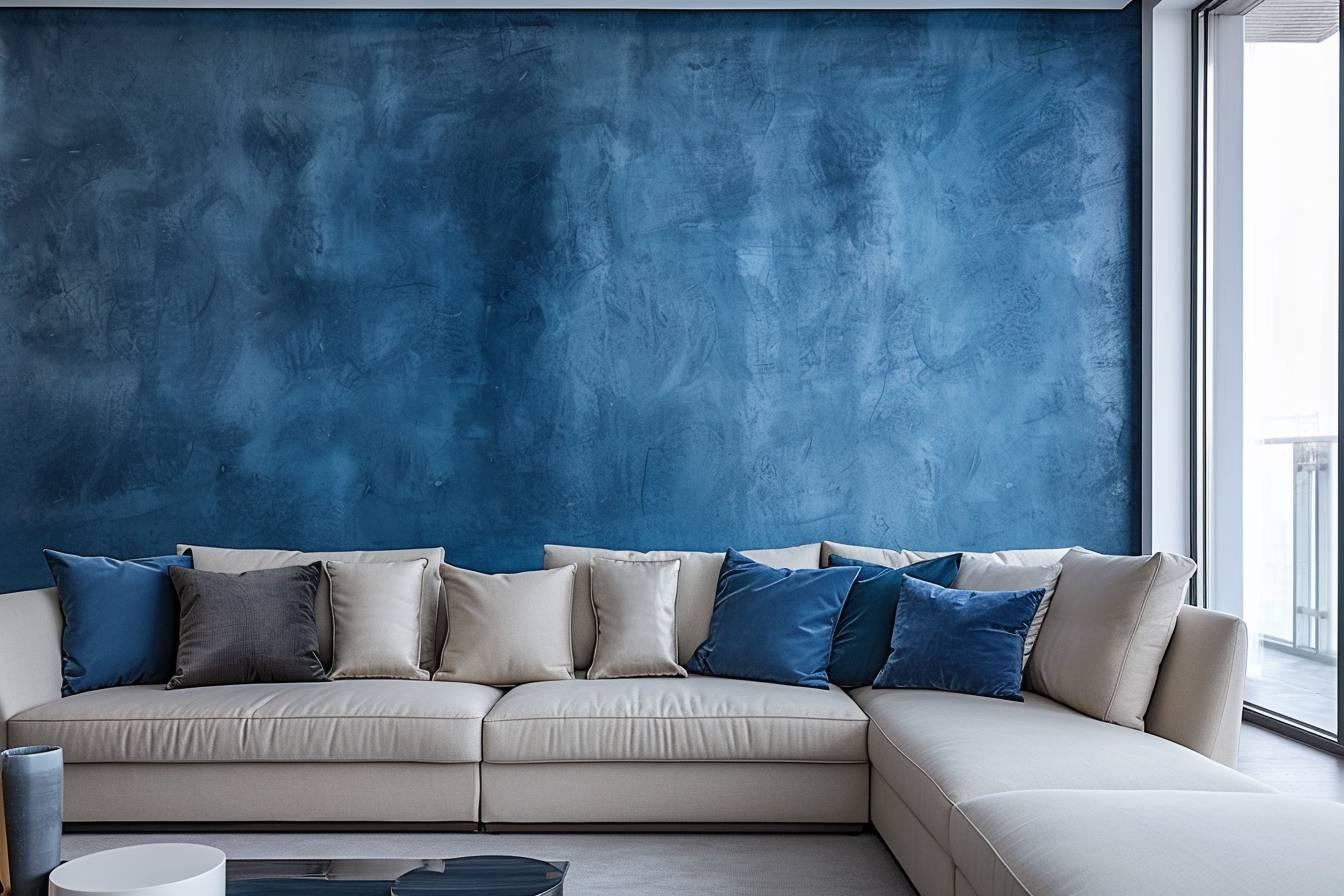 Décorez votre salon avec un mur bleu pour une ambiance unique
