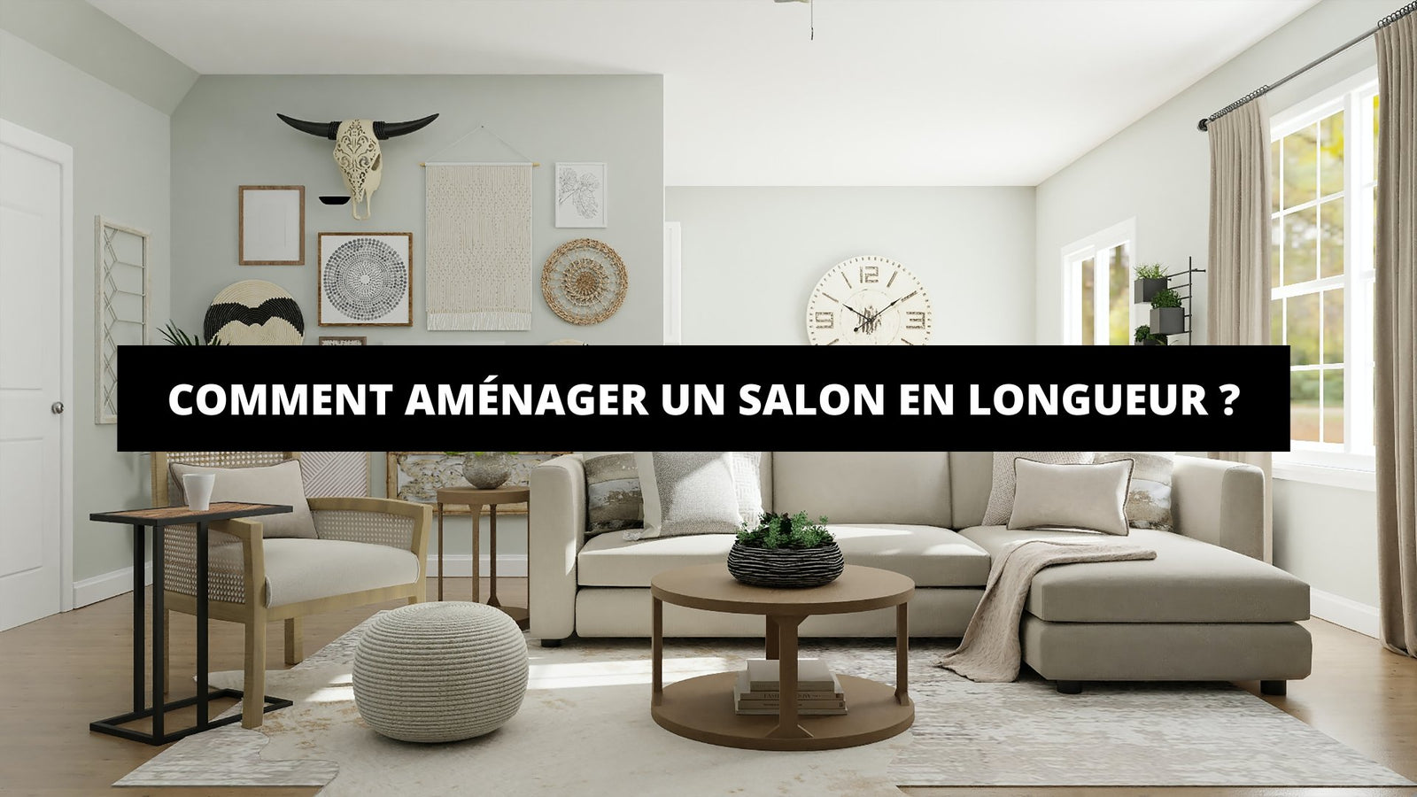 Intérieur De Salon De Luxe Avec Canapé Au Sol En Béton Noir Et Blanc Et  Table Basse Ronde