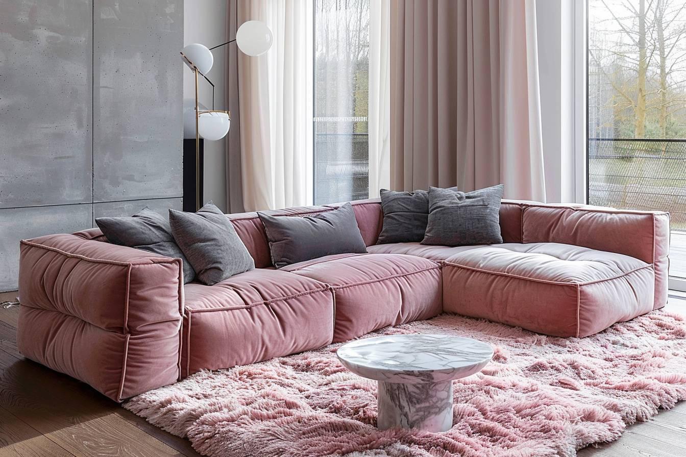 Déco Salon Rose et Gris : Une Association Douce et Élégante - The Art Avenue