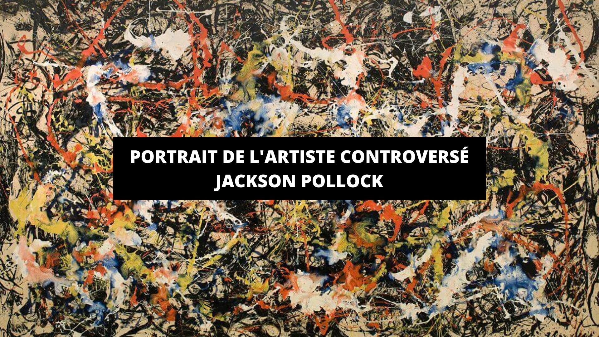 Toile Encadrée Jackson Pollock 16 - Impression Sur Toile, Art Abstrait Multicolore, Jaune