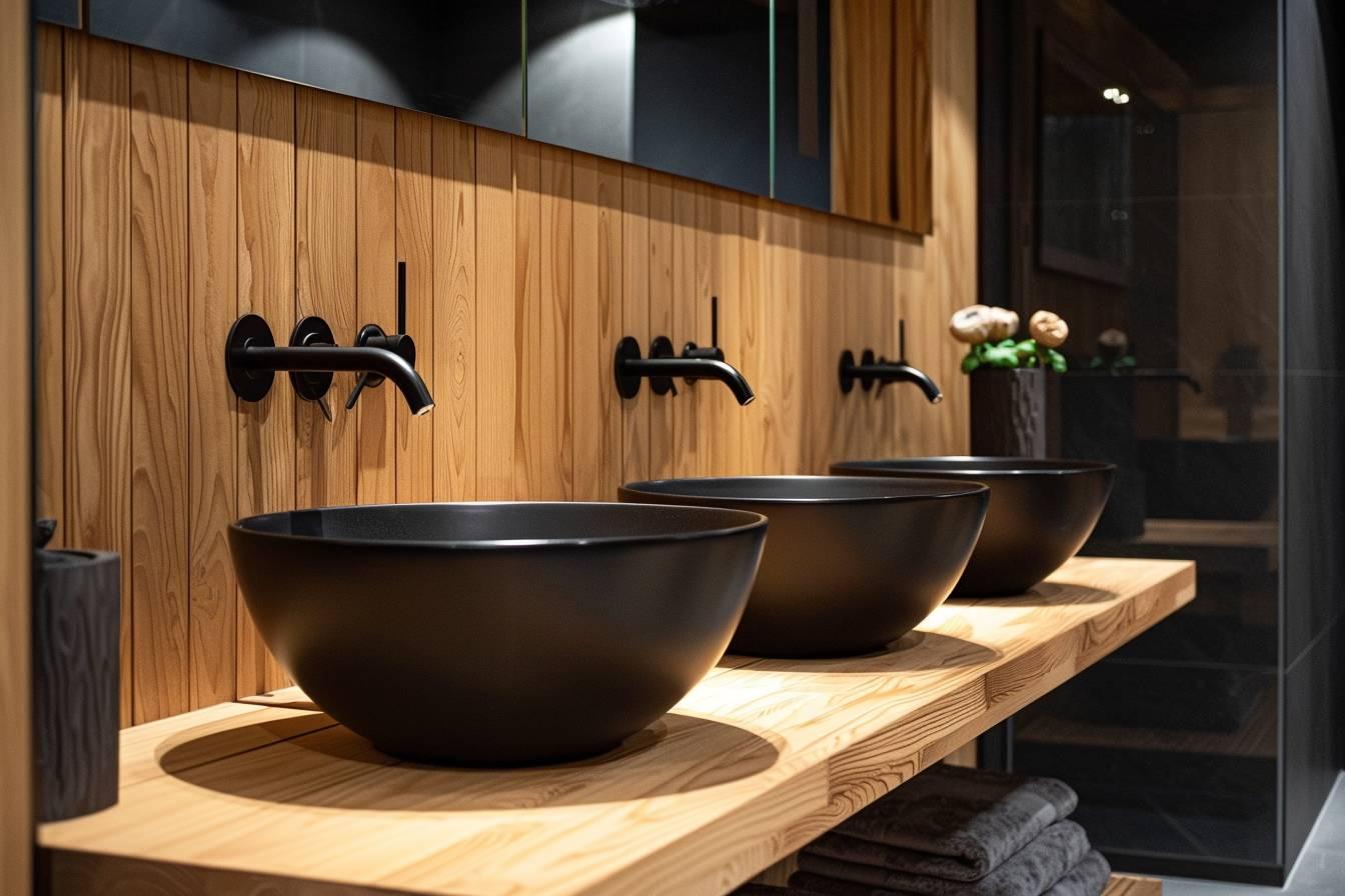 WC Noir et Bois : Associer Élégance et Chaleur dans une Petite Pièce - The Art Avenue