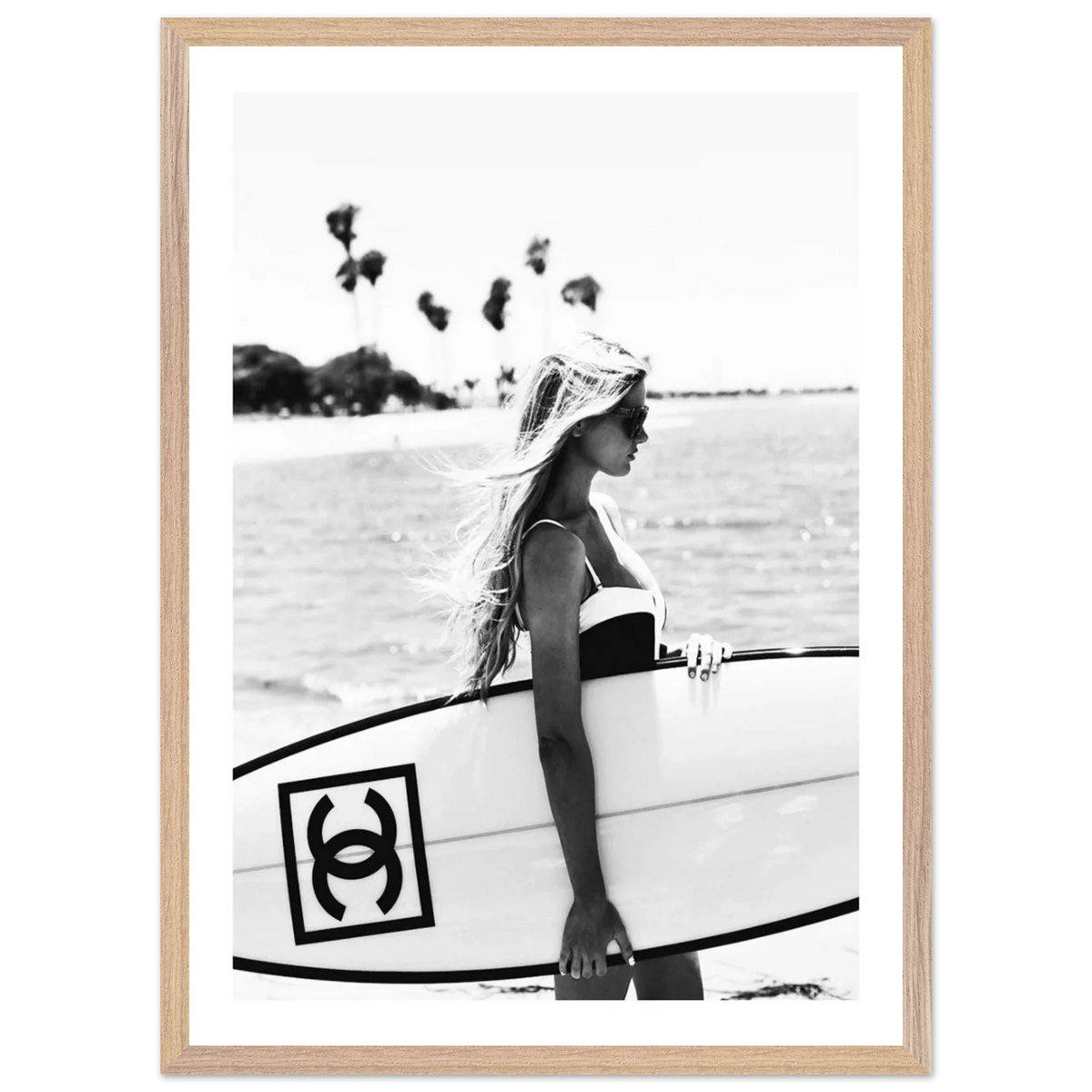 Tableau Chanel Noir et Blanc Surfeuse