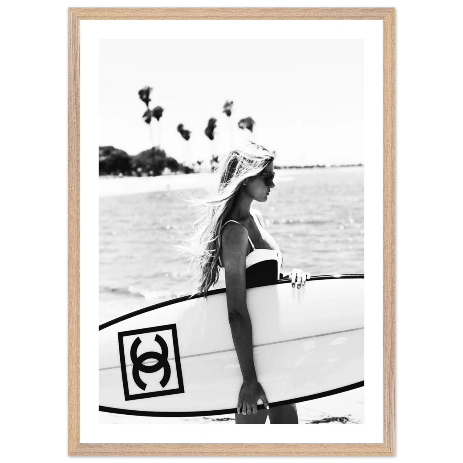 Tableau Chanel Noir et Blanc Surfeuse