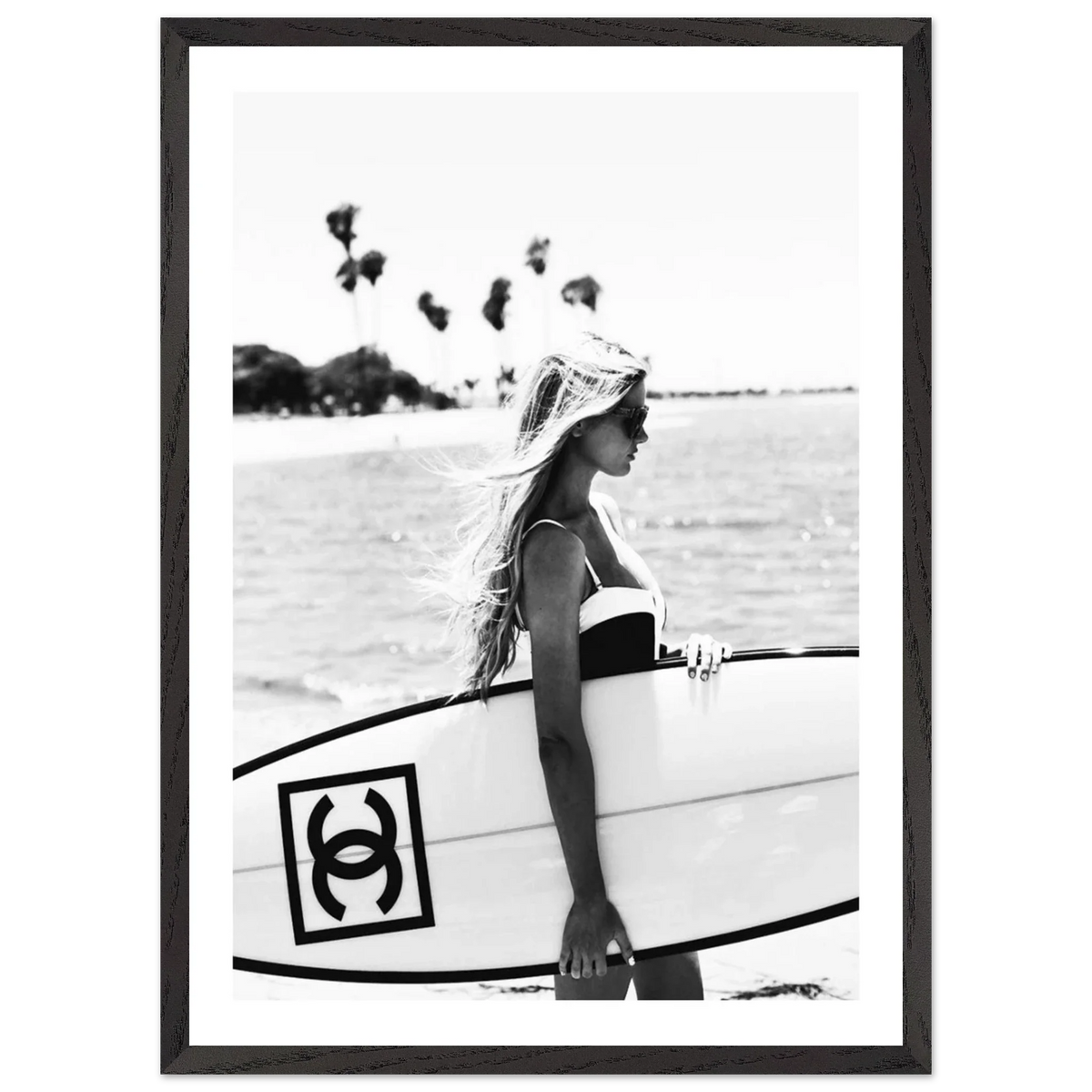 Tableau Chanel Noir et Blanc Surfeuse