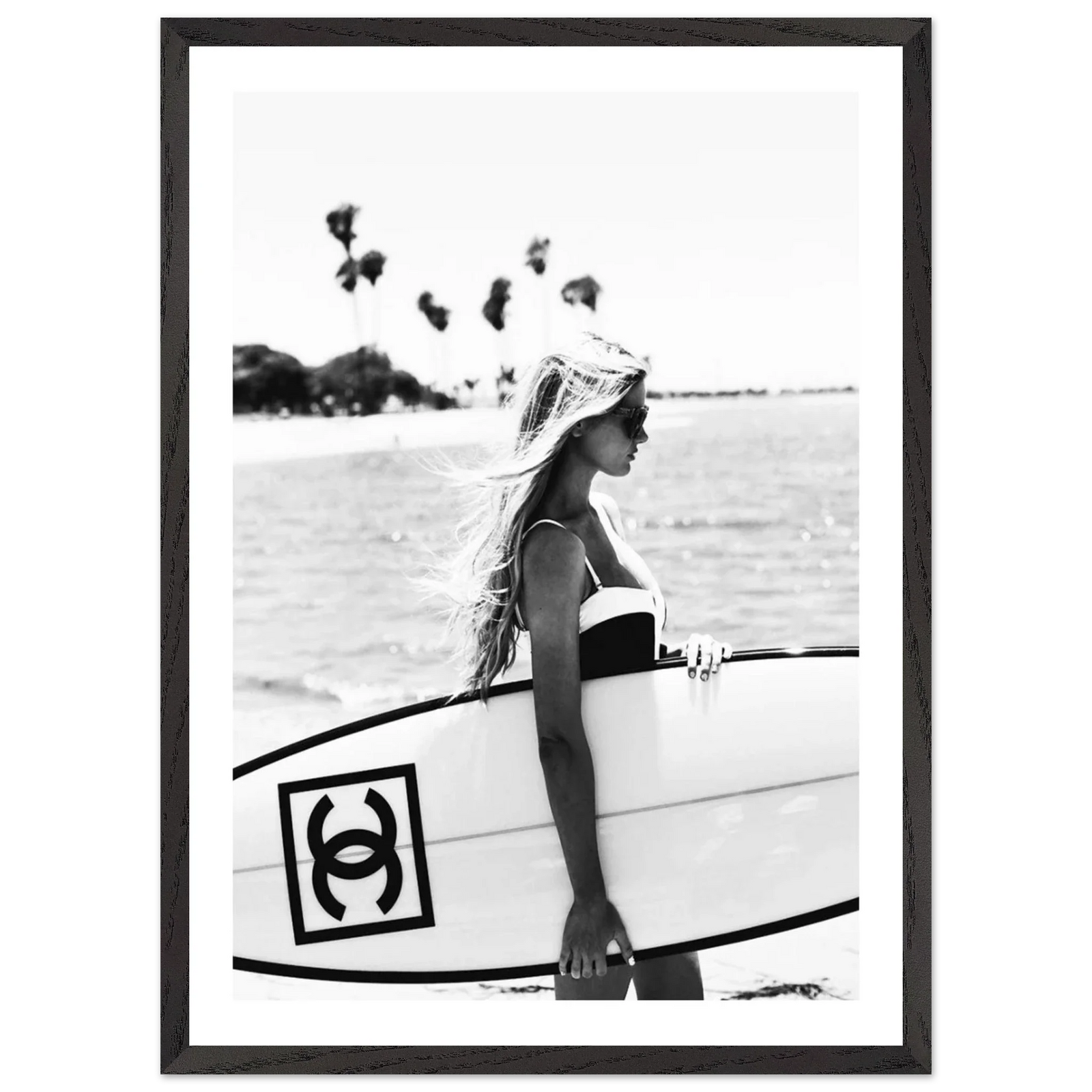 Tableau Chanel Noir et Blanc Surfeuse