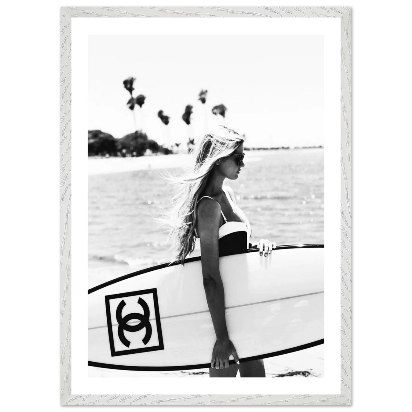 Tableau Chanel Noir et Blanc Surfeuse