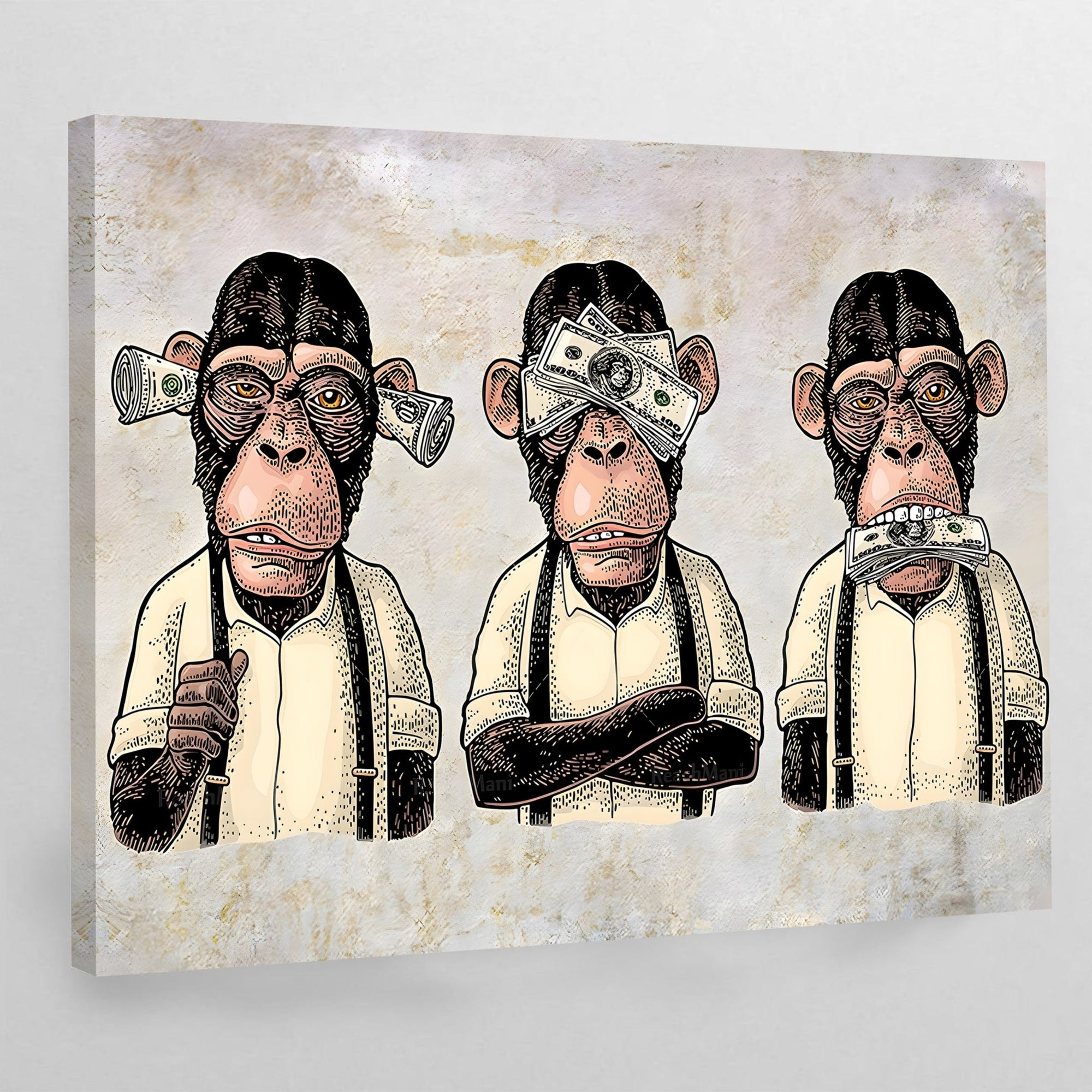 Tableau 3 Singes - The Art Avenue