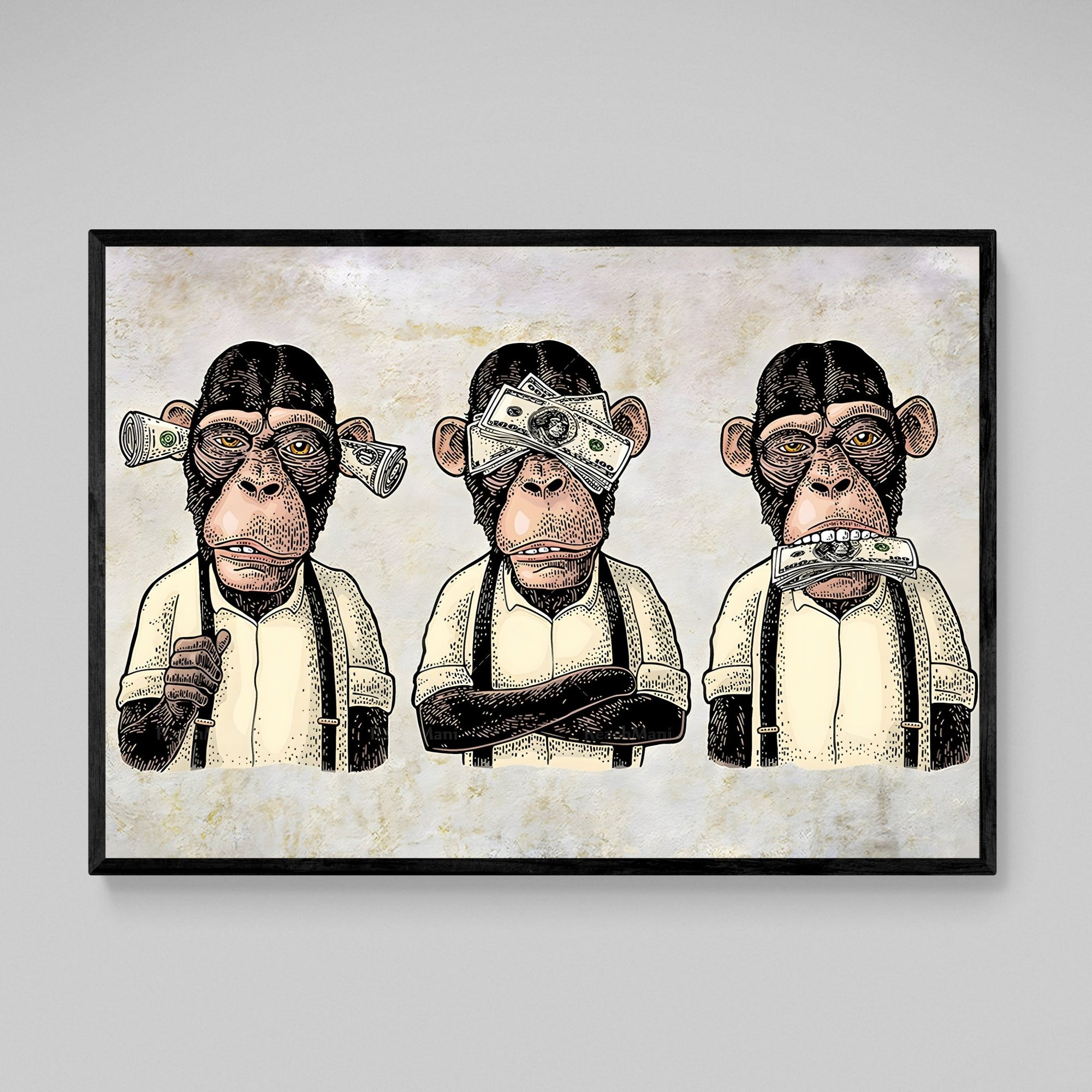 Tableau 3 Singes - The Art Avenue