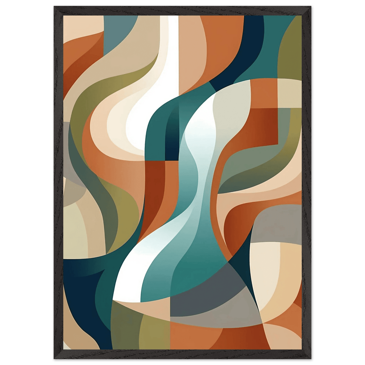 Tableau Abstrait Courbes Fluides - The Art Avenue