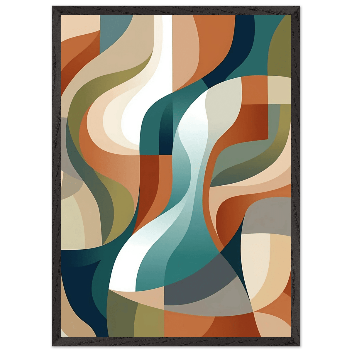 Tableau Abstrait Courbes Fluides - The Art Avenue