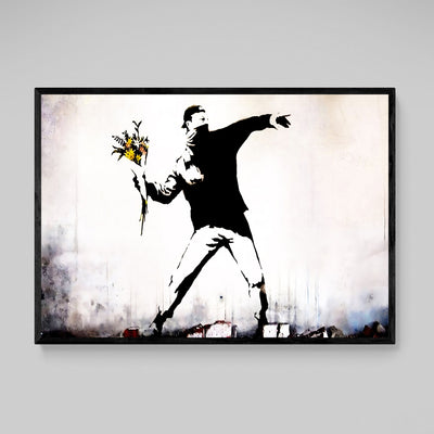 Tableau Banksy Flower Thrower - The Art Avenue