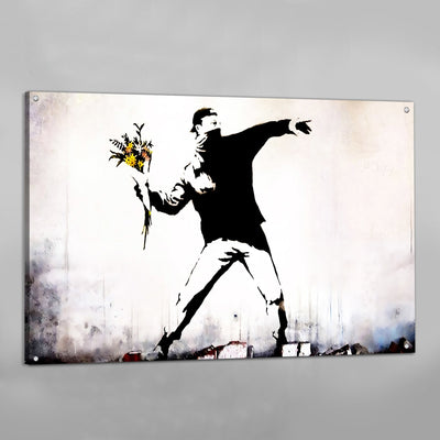 Tableau Banksy Flower Thrower - The Art Avenue